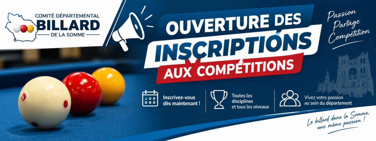 Ouverture des inscriptions aux compétitions